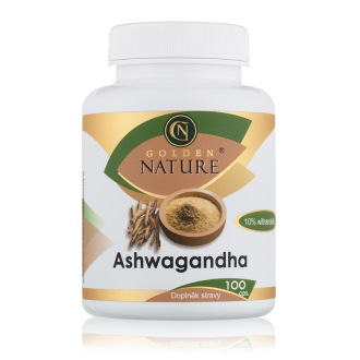 Doplňky stravy na: - Golden Nature Ashwagandha (Ašvaganda) 10% withanolidů 100 cps.