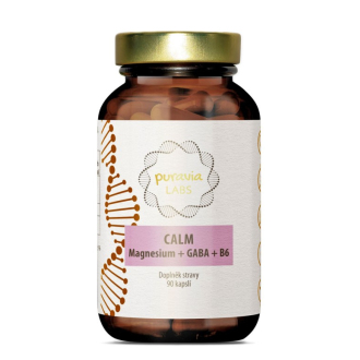 Vitamíny a minerály - Puravia LABS CALM Magnesium + GABA + B6, 90 kapslí