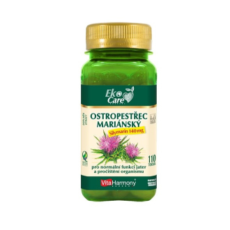 Doplňky stravy - VitaHarmony Ostropestřec Mariánský 140 mg 110 tob.