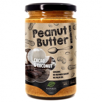 Import Foractiv.cz - Peanut Butter Cacao & Coconut Bio 350g (Bio Arašídový krém kakao-kokosový)